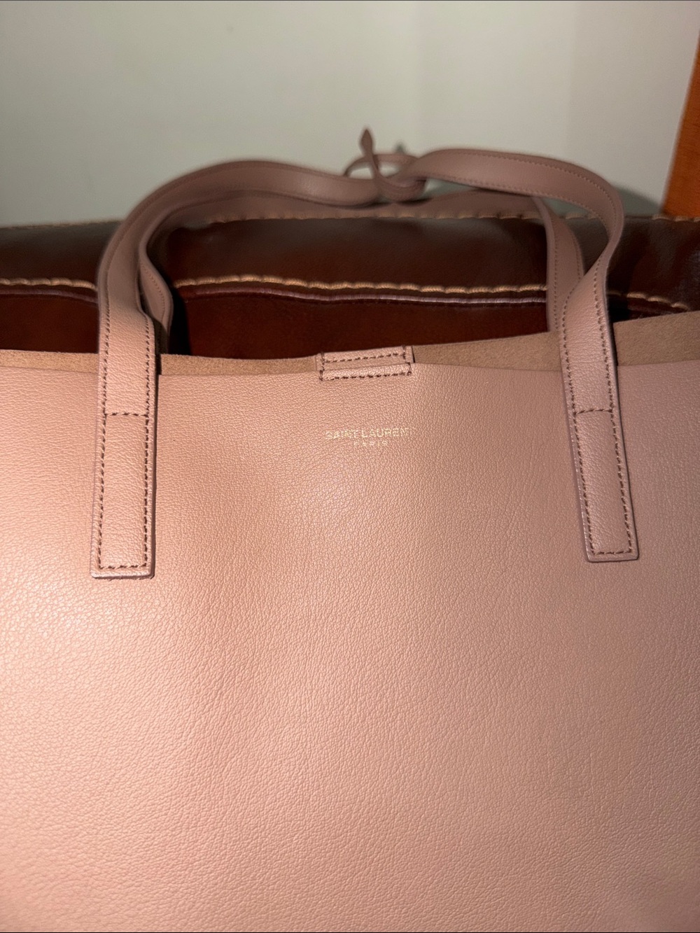 ‼️Authentic Saint Laurent YSL Leather Shopping Tote Shoulder Bag - Picture 10 of 14